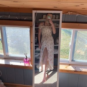 Hollister maxi dress with little flowers. Has a slit up the leg, double lined